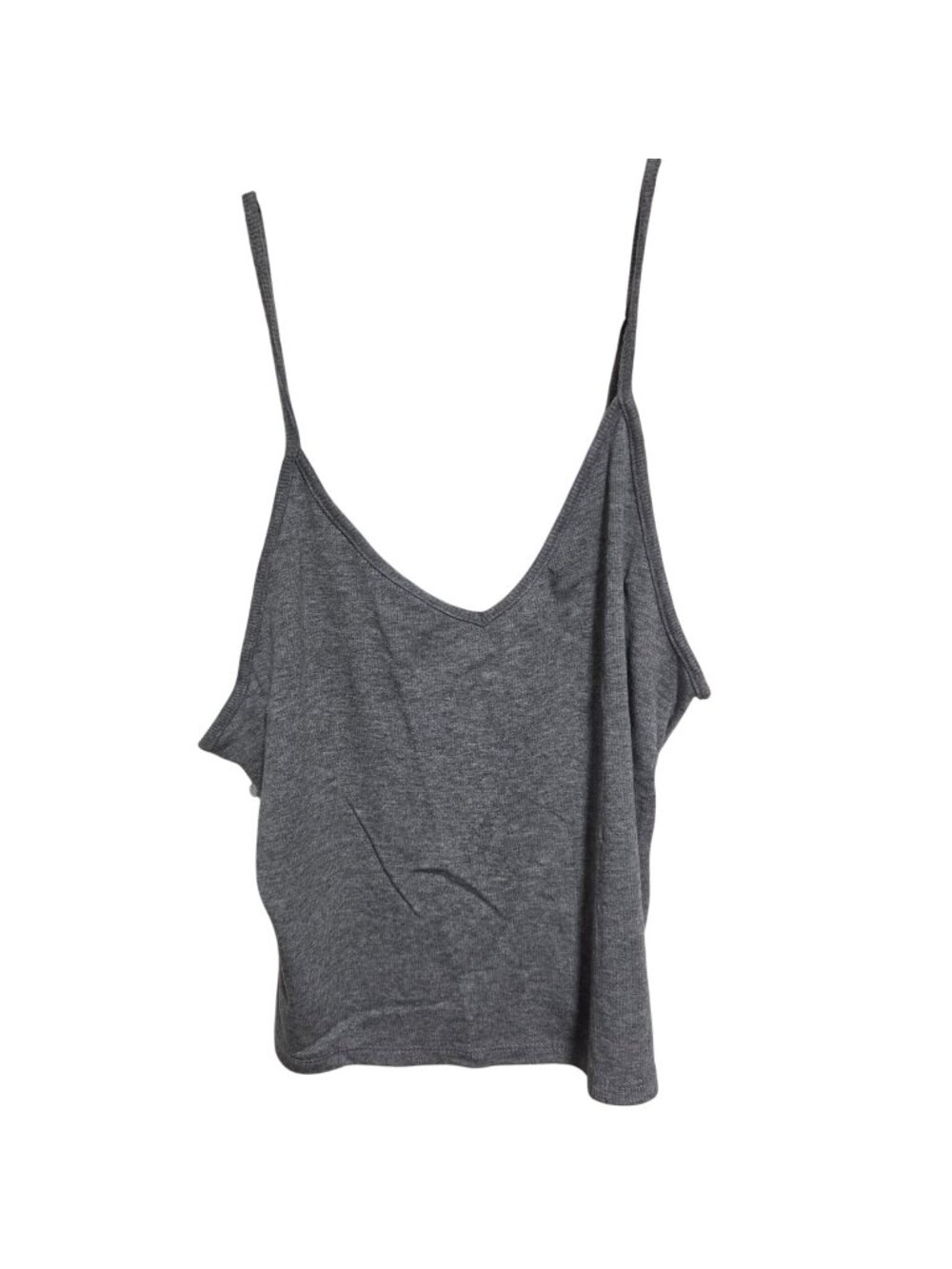 Mossimo Trendy Gray Cropped Tank Top Womens Size Large Y2K Layer Casual